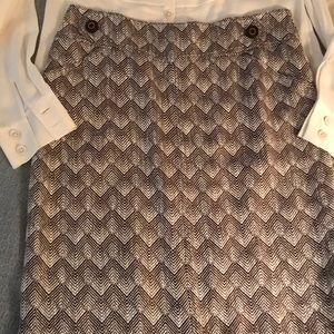 Tory Burch Skirt Brown Cream Size 8